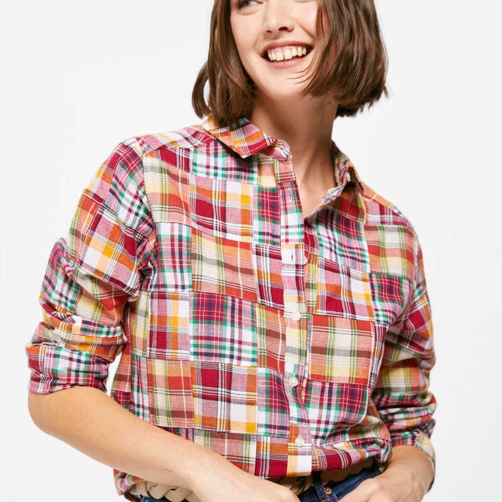 Springfield Patchwork Checked Blouse (Size 0 / Small ) - Picture 2 of 5